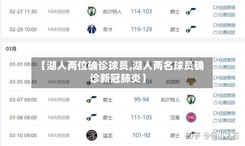 【湖人两位确诊球员,湖人两名球员确诊新冠肺炎】-第2张图片