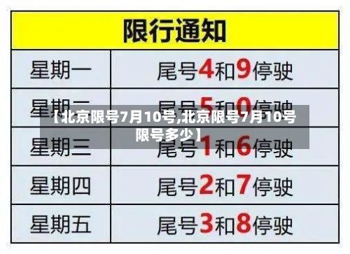 【北京限号7月10号,北京限号7月10号限号多少】-第3张图片
