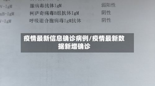 疫情最新信息确诊病例/疫情最新数据新增确诊