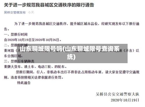 山东聊城限号吗(山东聊城限号查询系统)-第2张图片