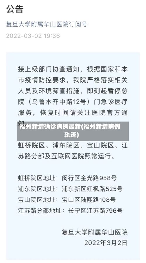 福州新增确诊病例最新(福州新增病例轨迹)-第2张图片