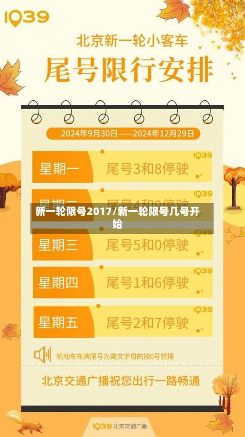 新一轮限号2017/新一轮限号几号开始