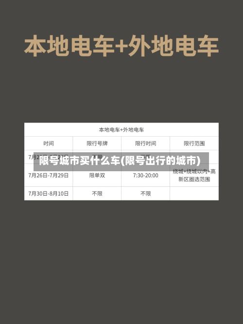 限号城市买什么车(限号出行的城市)-第3张图片