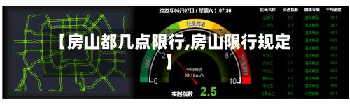 【房山都几点限行,房山限行规定】