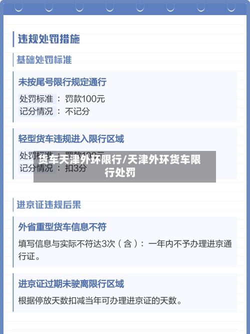 货车天津外环限行/天津外环货车限行处罚-第2张图片