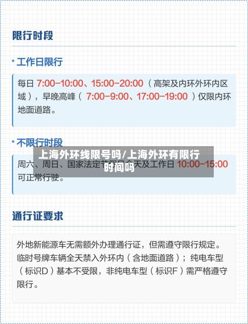 上海外环线限号吗/上海外环有限行时间吗-第2张图片