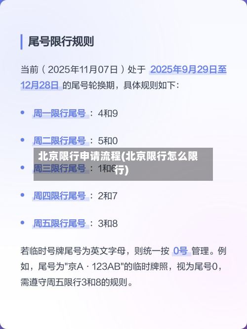北京限行申请流程(北京限行怎么限行)