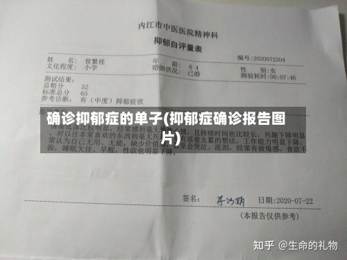确诊抑郁症的单子(抑郁症确诊报告图片)