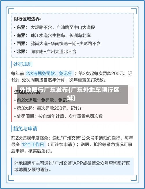 外地限行广东发布(广东外地车限行区域)