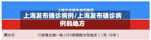 上海发布确诊病例/上海发布确诊病例的地方-第2张图片