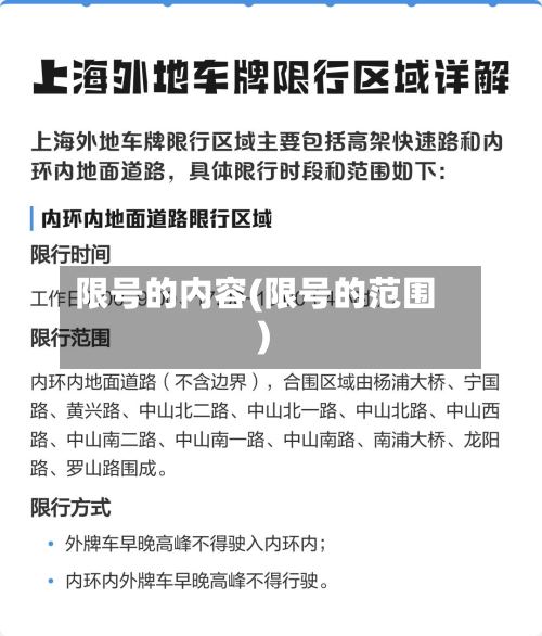 限号的内容(限号的范围)