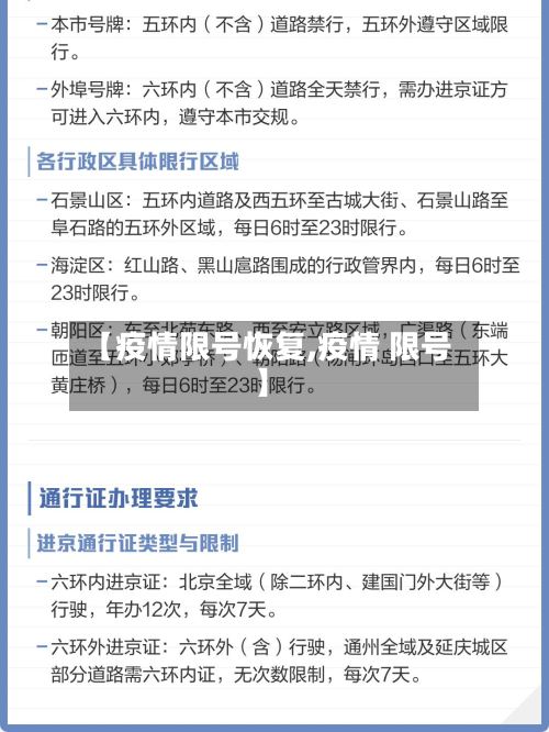 【疫情限号恢复,疫情 限号】-第2张图片