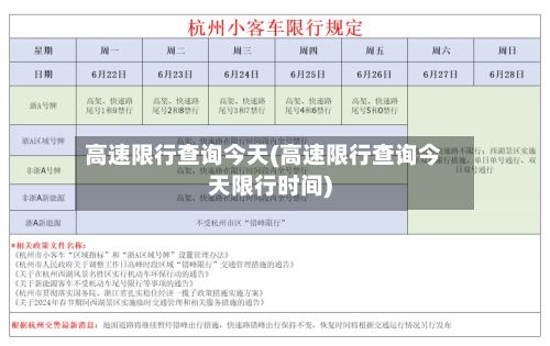 高速限行查询今天(高速限行查询今天限行时间)-第2张图片