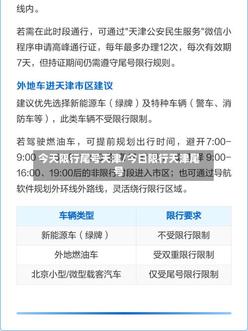 今天限行尾号天津/今日限行天津尾号-第3张图片