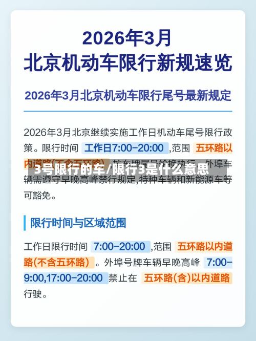 3号限行的车/限行3是什么意思-第2张图片