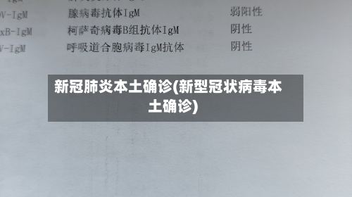 新冠肺炎本土确诊(新型冠状病毒本土确诊)-第2张图片